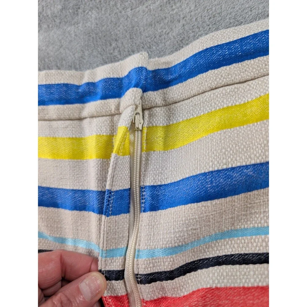 J.Crew Shorts Womens 12 Colorful Striped Jacquard Basket Weave Preppy E9357